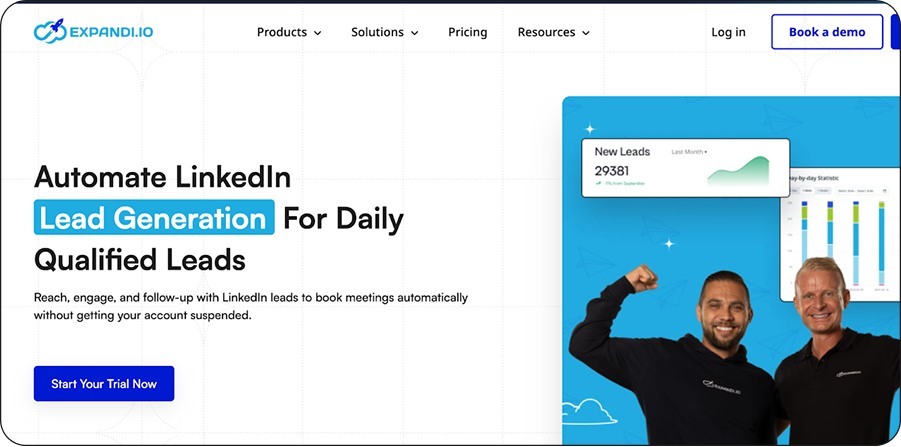 Expandi LinkedIn lead generation dashboard