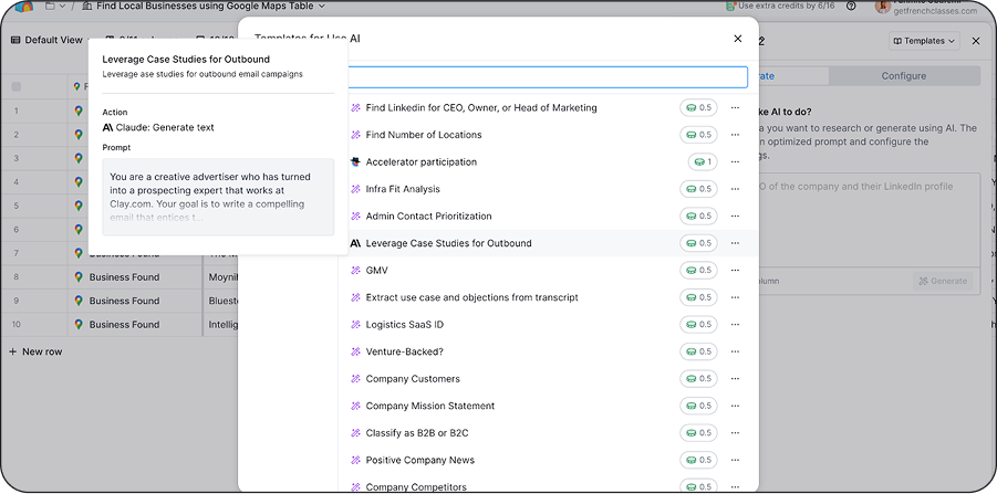 Clay email templates for personalized outreach