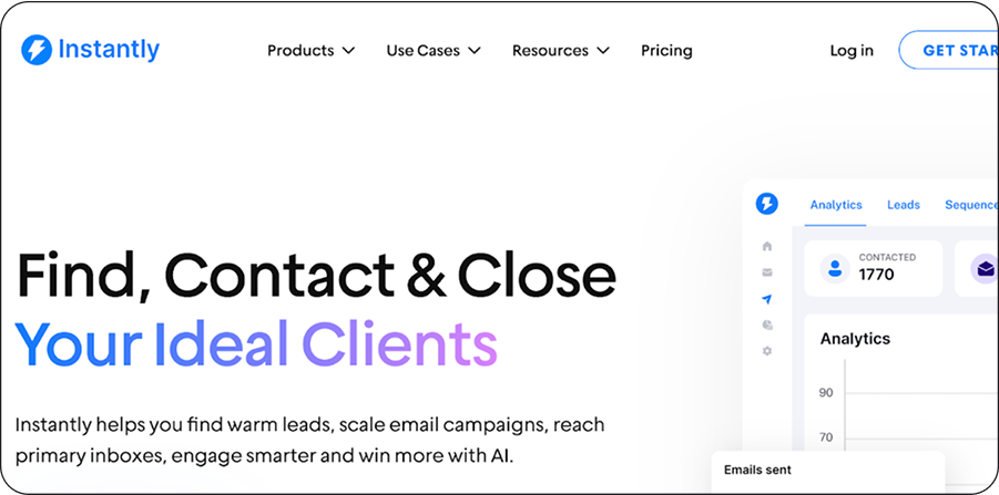 Instantly dashboard for email outreach and deliverability