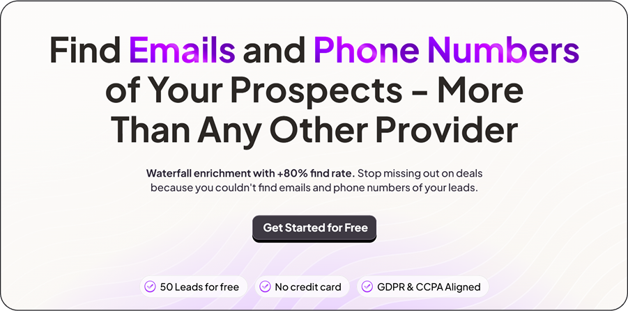 Full Enrich dashboard for contact enrichment and lead generation